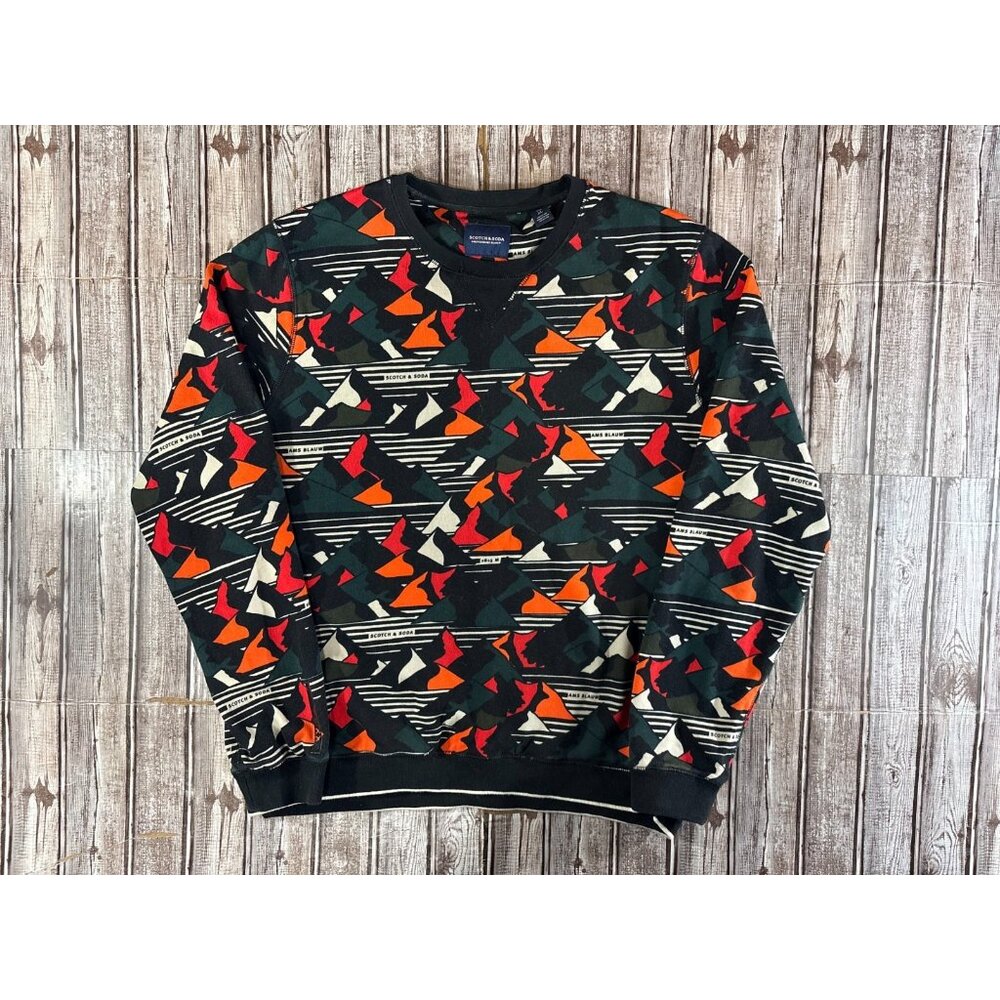 Scotch Soda Amsterdam Blauw All Over Print Sweatshirt size XL multicolor NWOT